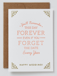 Forget This Date Every Year Wedding Greeting Card