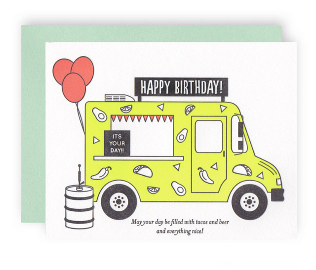 Happy Birthday Taco Truck Card