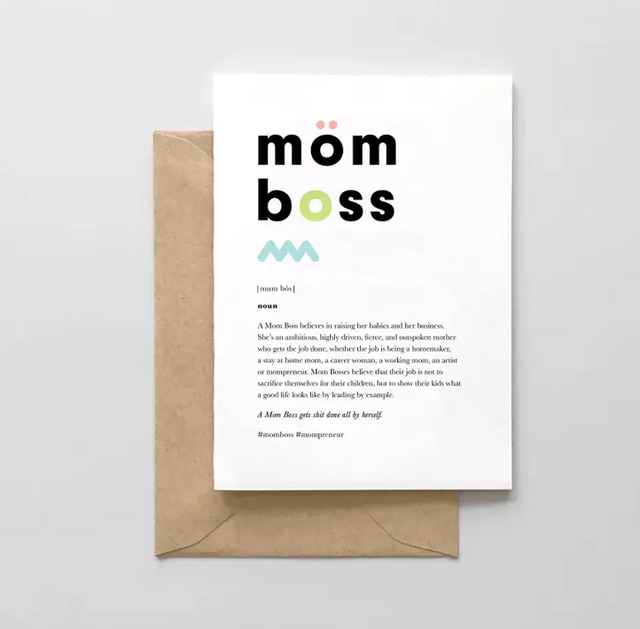 Mom Boss Card Definition Greeting Card